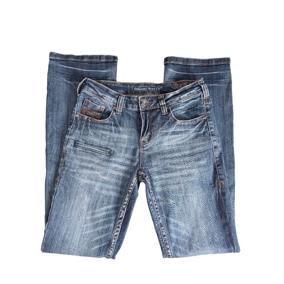 Cowgirl Tuff Bootcut Jeans Womens Size 29 Dark Wash Earth Shutters Denim Cowgirl - Picture 4 of 15